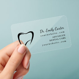 Transparent Black Dental Clinic Clear Business Cards