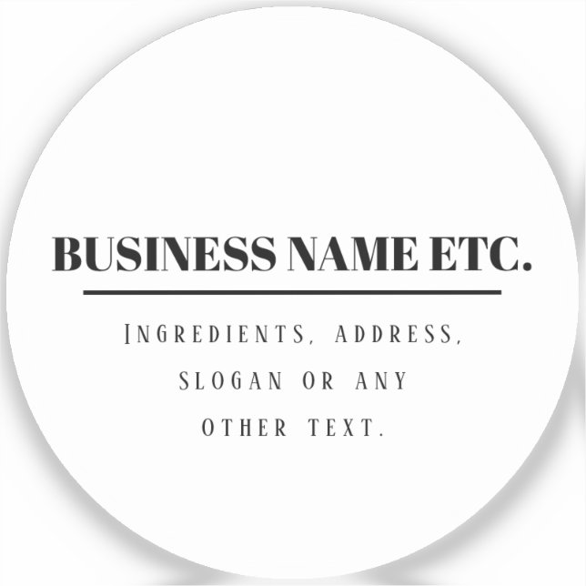 Transparent & Black Simple Modern Multi-Purpose Sticker (Front)