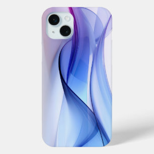 Transparent blue and lavender forms iPhone 15 plus case