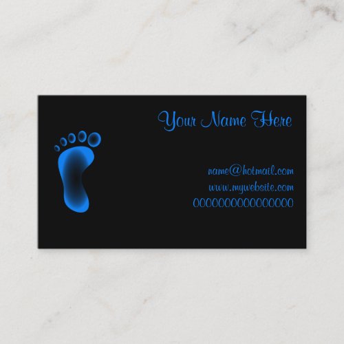 Transparent Blue Foot Business Card Template
