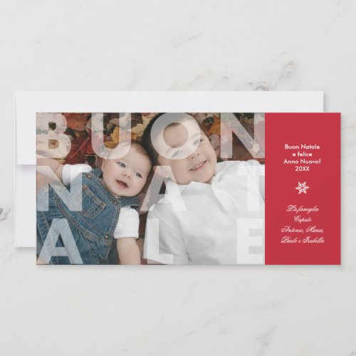 Transparent Buon Natale in Red Photo Card