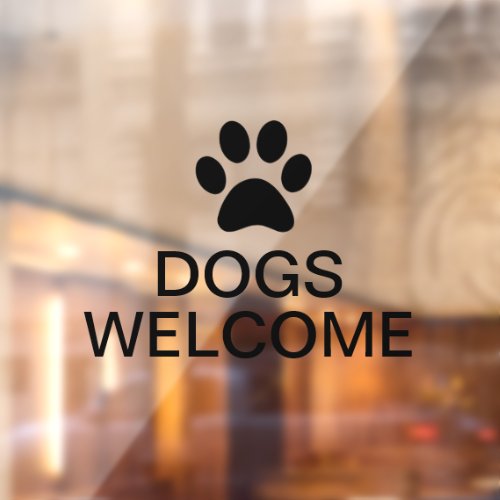 Transparent Business Vinyl Dogs Welcome Glass Window Cling