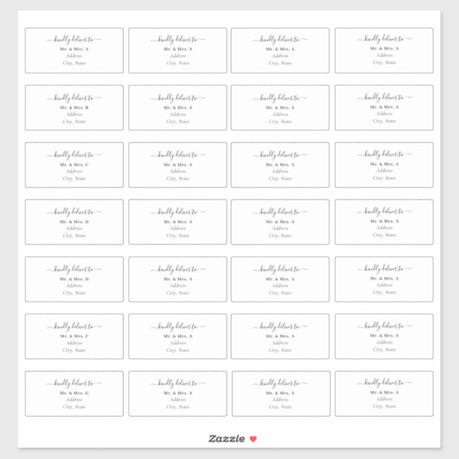 Transparent Calligraphy DIY Guest Address Sticker (Sheet)