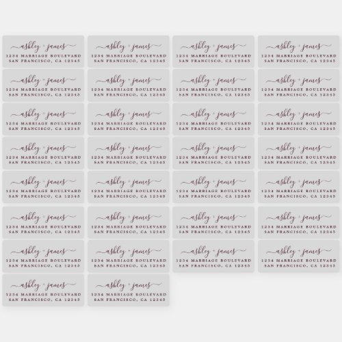 Transparent Calligraphy Return Address Labels 30x