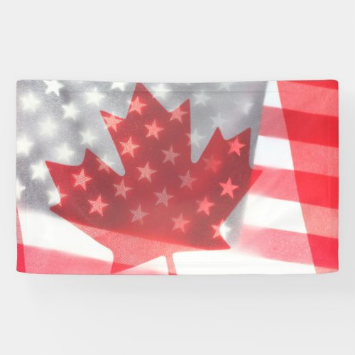 Transparent Canada and USA flags Banner