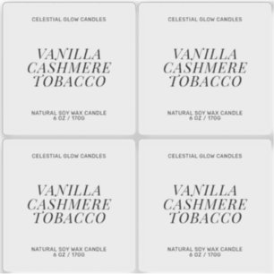 Transparent candle label minimal product sticker