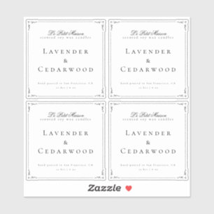 Transparent Classic Swirl Candle Product Packaging Sticker