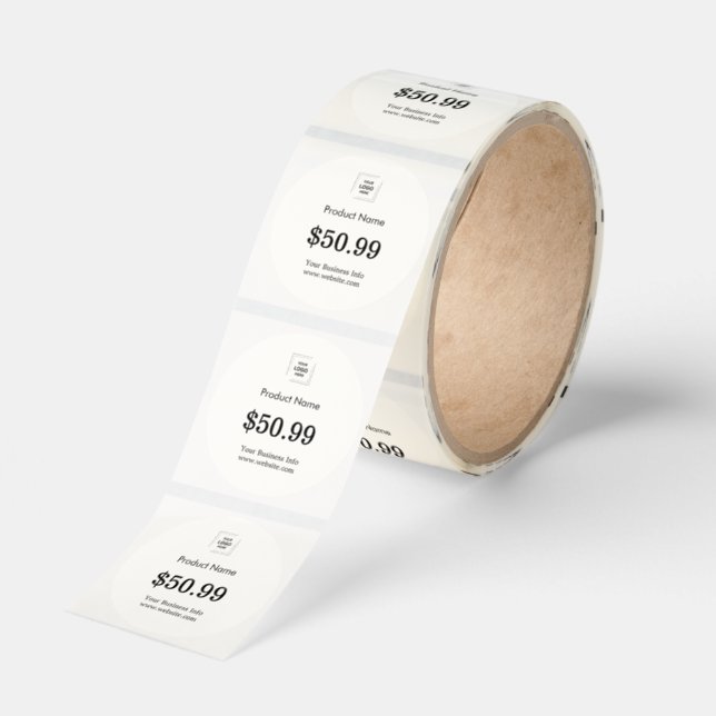Transparent Clear Minimal Price Tag Sticker Roll  (Roll)