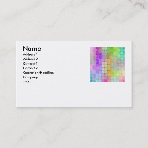 transparent colorful retro pattern Name Addre Business Card