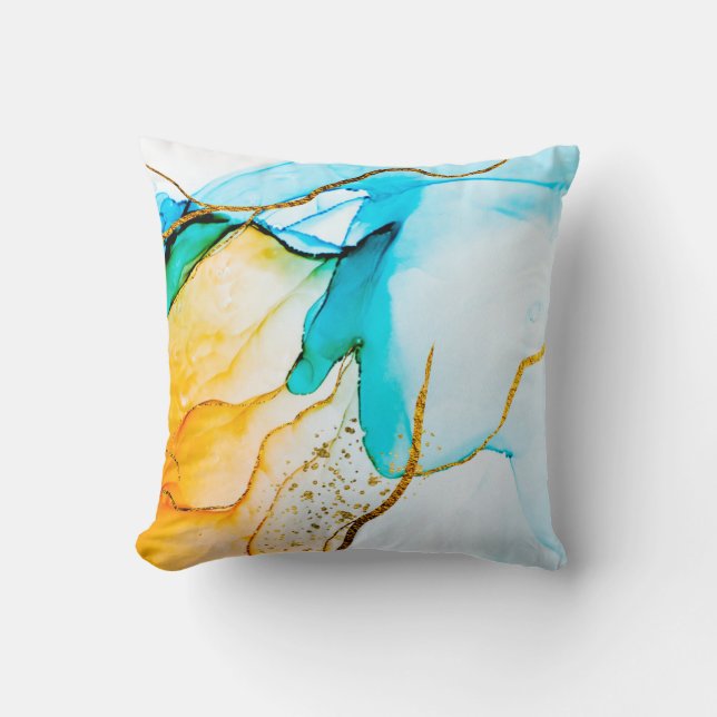 Transparent creativity. Abstract artwork. Trendy w Throw Pillow (Front)