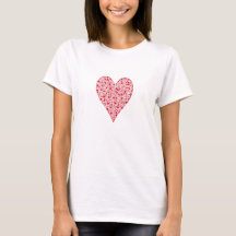 Transparent Crimson Heart Dots T-Shirt