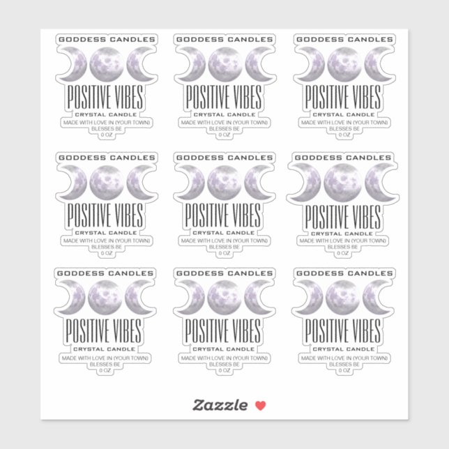 Transparent Crystal Candle Labels (Sheet)
