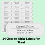 Transparent Custom Return Address Labels Clear