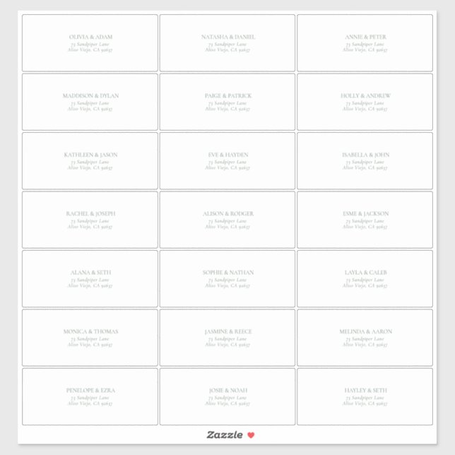 Transparent Dark Sage Green Guest Address Sticker (Sheet)