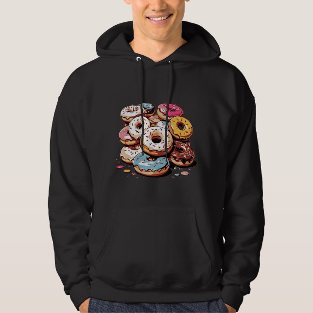 Transparent Donuts Sticker Hoodie (Front)