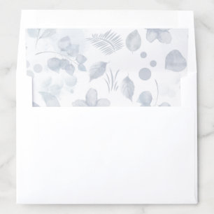 Transparent Dusty Blue Floral Leaf Delicate Envelope Liner