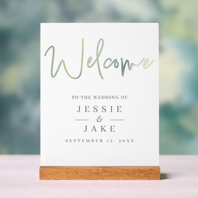 Transparent effect wedding welcome sign (Neutral)