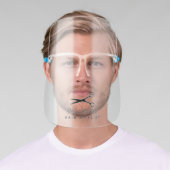 Transparent face shield for hair stylist or barber (Insitu)