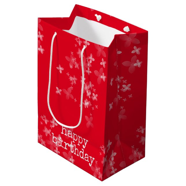 transparent floral collection medium gift bag (Front Angled)