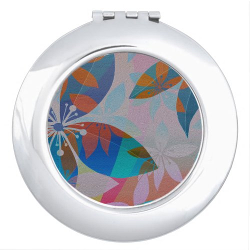Transparent flowers compact mirror