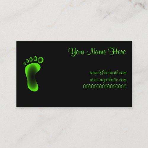 Transparent Green Foot Business Card