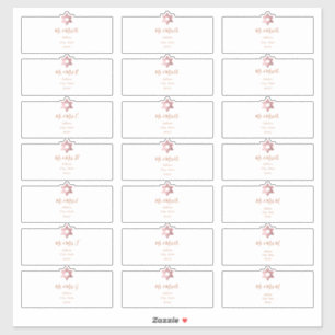 Transparent Guest Address, Faux Rose Gold Star Sticker