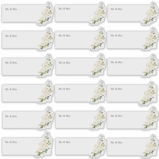 Transparent Guest Address H2 Alabaster Roses Sticker (Front)