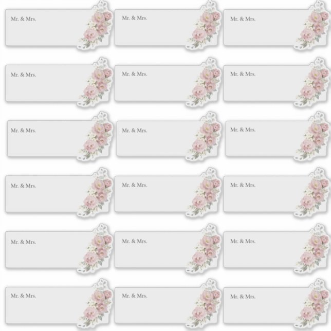 Transparent Guest Address H2 Dusty Roses Sticker (Front)