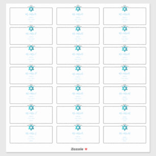 Transparent Guest Address Labels, Aqua Blue Sticker