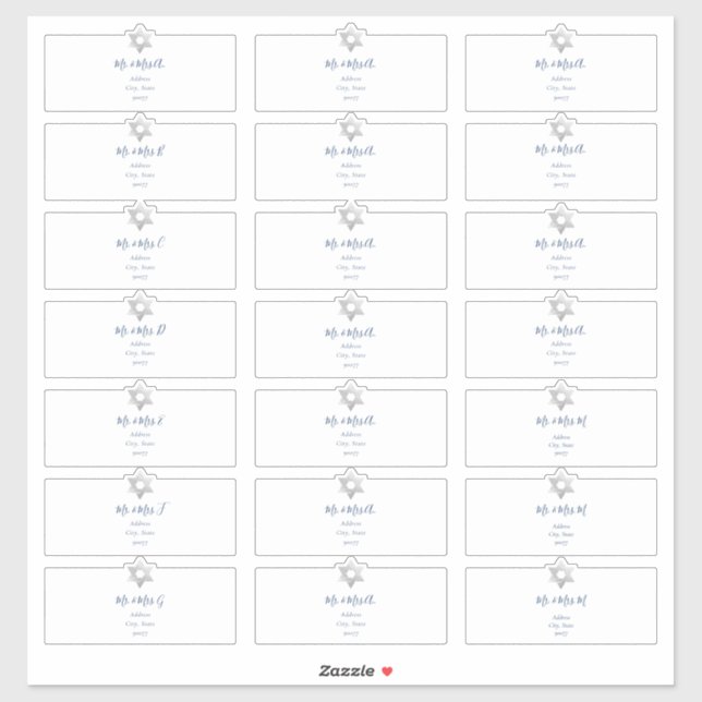 Transparent Guest Address Labels, Navy Ink Sticker (Sheet)