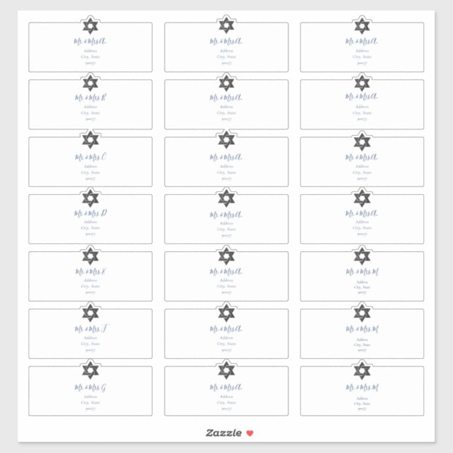 Transparent Guest Address Labels, Navy Ink Sticker (Sheet)