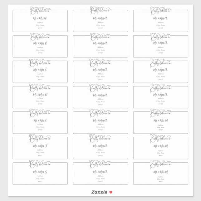 Transparent Guest Address Labels, Stylish Script Sticker (Sheet)
