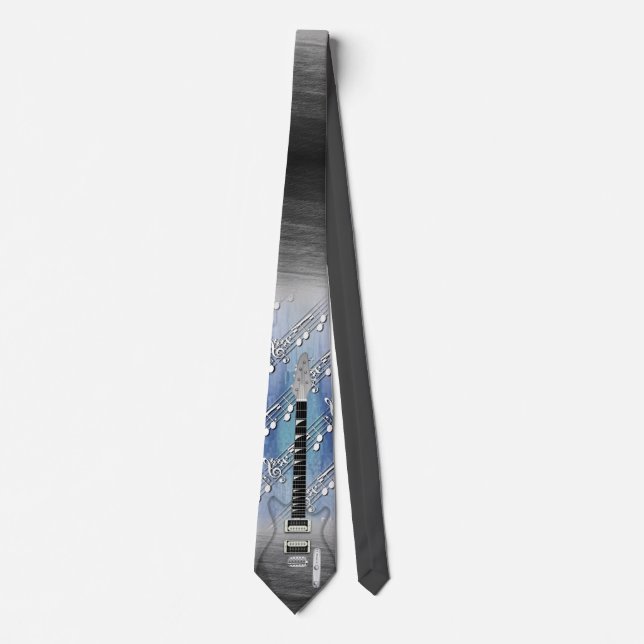 Transparent Guitar Music Neck Tie (Front)