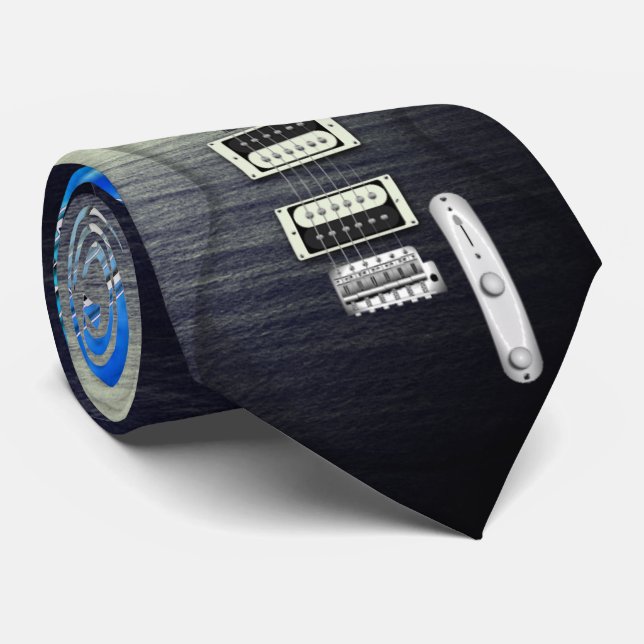Transparent Guitar Music Neck Tie (Rolled)