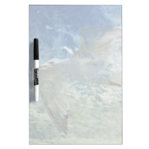 Transparent Gull and Clouds Modern Art Design Dry_Erase Board