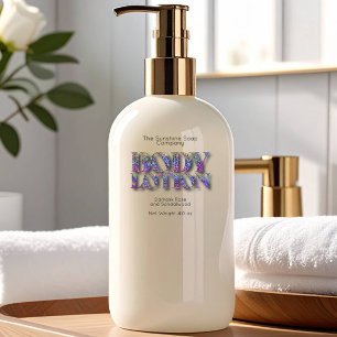 Transparent Holographic Glitter Body Lotion Label