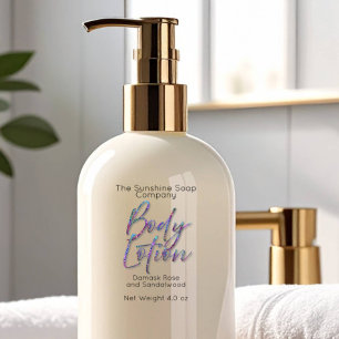 Transparent Holographic Glitter Body Lotion Label