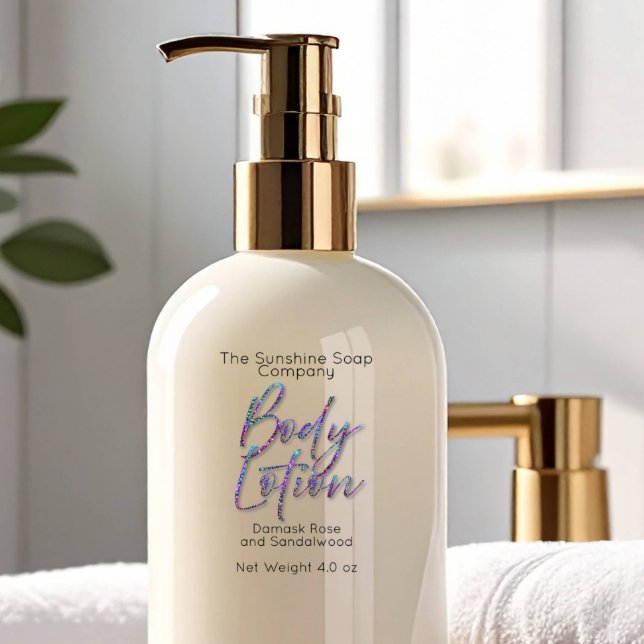 Transparent Holographic Glitter Body Lotion Label (Creator Uploaded)