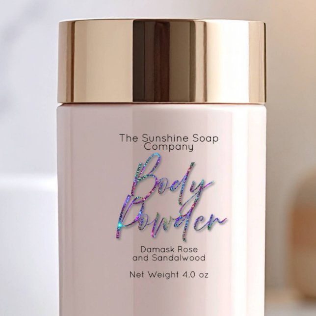 Transparent Holographic Glitter Body Powder Label (Creator Uploaded)
