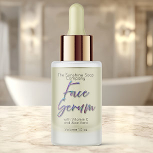 Transparent Holographic Glitter Face Serum Label