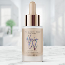 Transparent Holographic Glitter Hair Oil Label