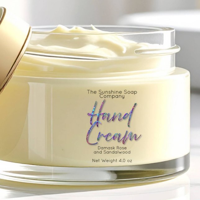 Transparent Holographic Glitter Hand Cream Label (Creator Uploaded)