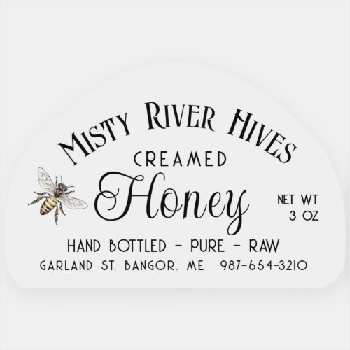 Transparent Honey Jar Label 3oz Skep Queen Bee 