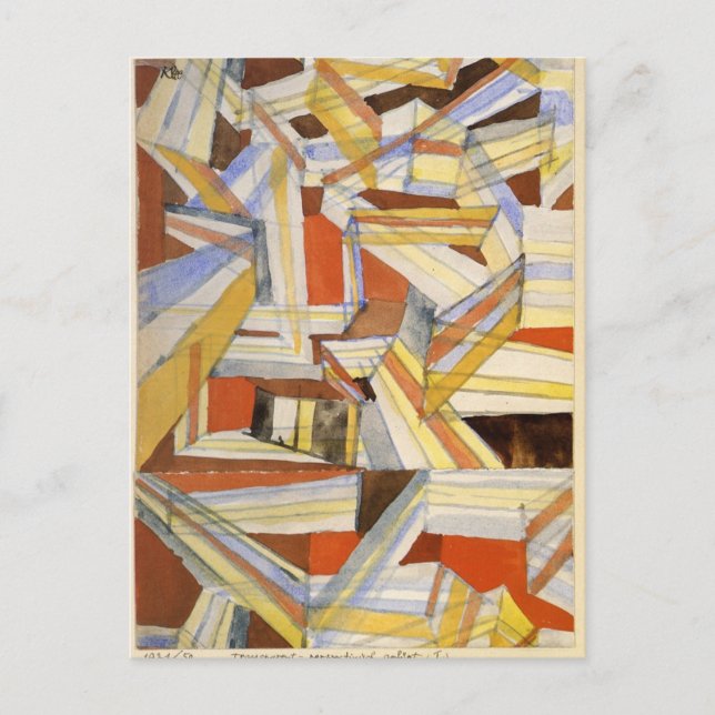 Transparent in perspective Grooved by Paul Klee Postcard (Front)