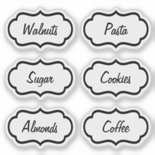 Transparent Kitchen Jar Essentials Sticker