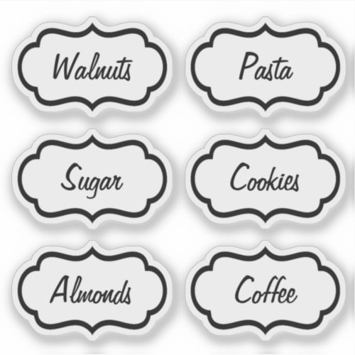 Transparent Kitchen Jar Essentials Sticker