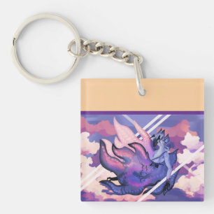 transparent light dragon keychain