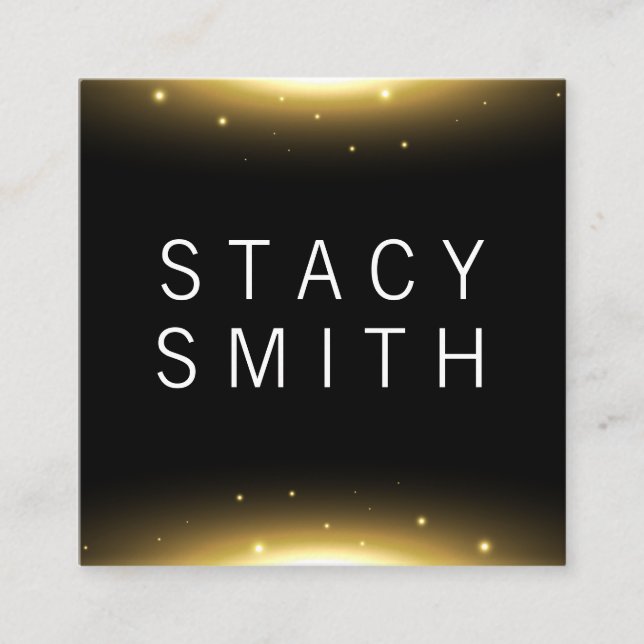 Transparent Light Sparkles Square Business Card (Front)