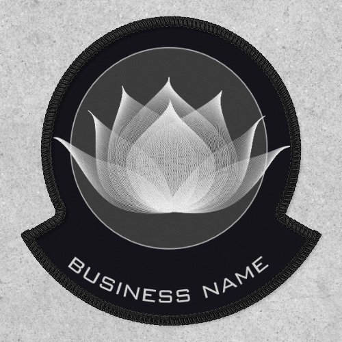 Transparent Lotus Black and White Floral Business Patch