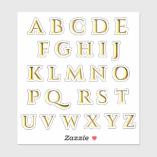 Transparent Metallic Effect Gold Stick On Letters Sticker